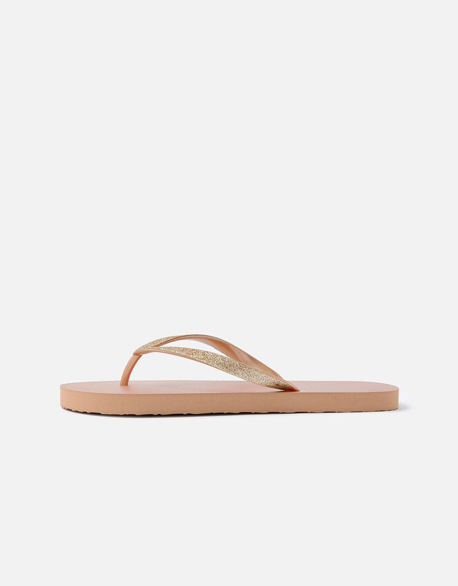 Glitter Flip Flops, Nude (NUDE), large