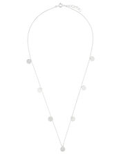Sterling Silver Disc Station Necklace, , large