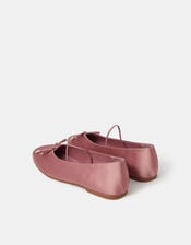 Satin Ballet Flats, Pink (PINK), large