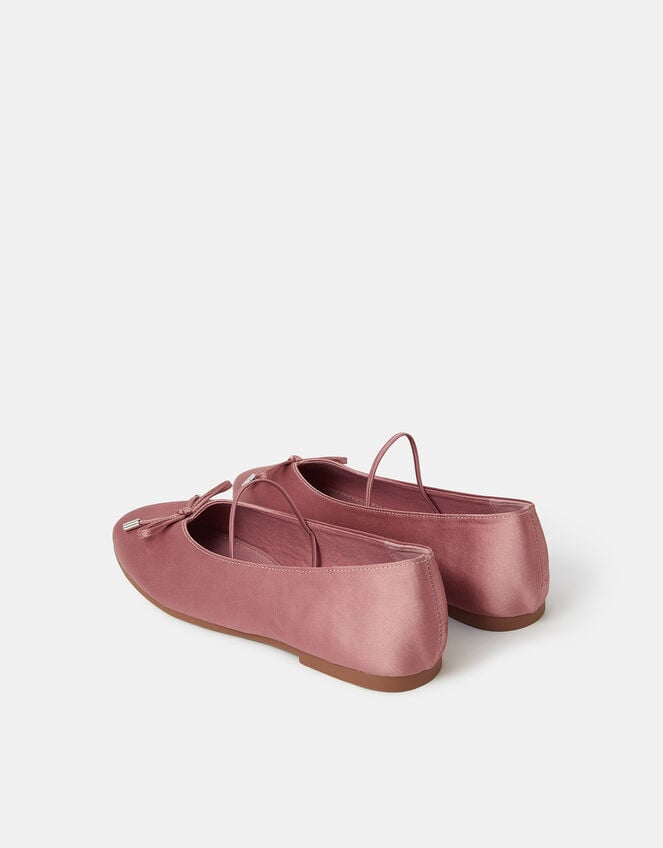 Satin Ballet Flats, Pink (PINK), large