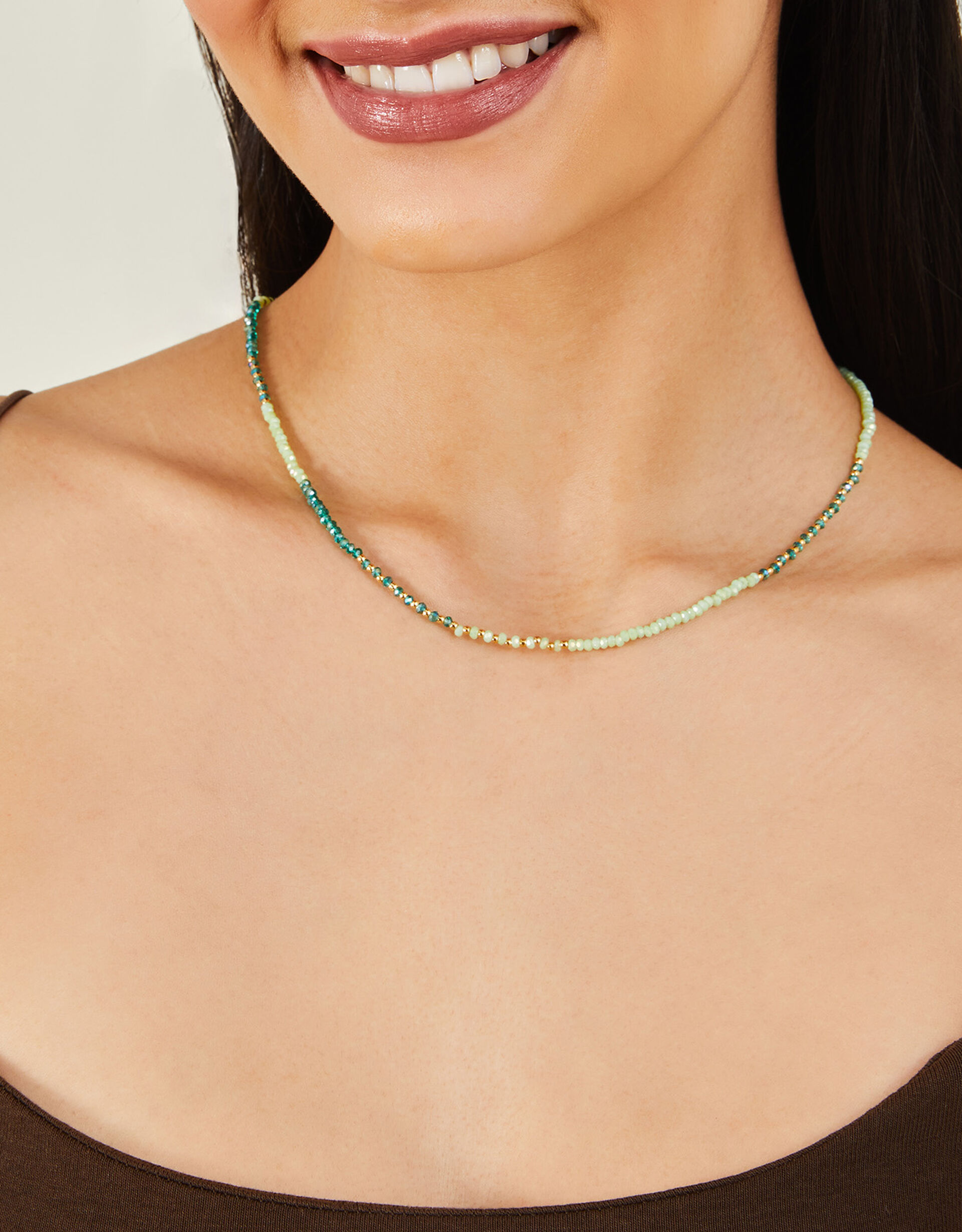 Beaded Gemstone Collar Necklace main image 1