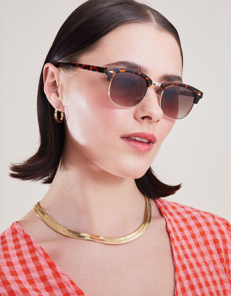 Classic Square Tortoiseshell Sunglasses, , large