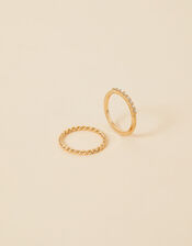 Sparke and Twist Rings Set of Two, White (CRYSTAL), large