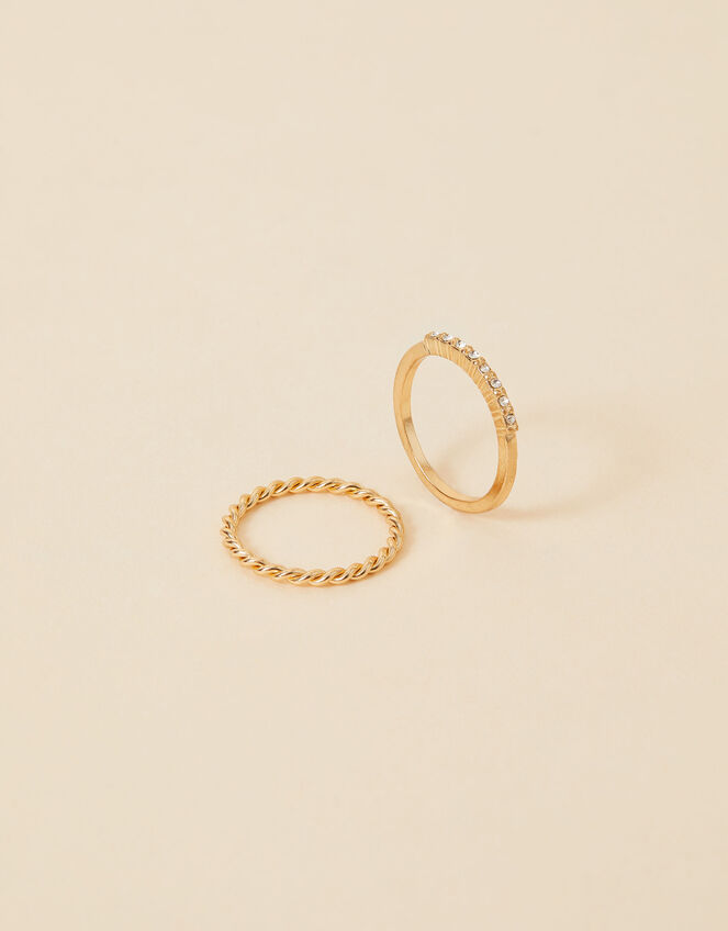 Sparke and Twist Rings Set of Two, White (CRYSTAL), large