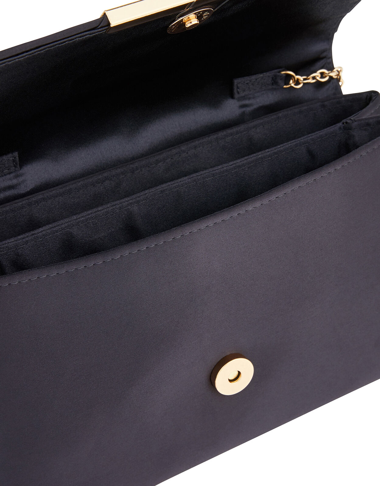navy satin handbag