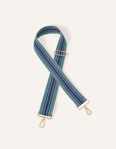 Patterned Webbing Bag Strap  Blue, Blue (BLUE), large