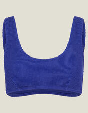 Crinkle Bralette Bikini Top, Blue (BLUE), large