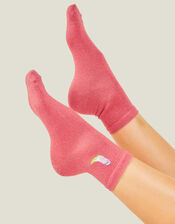 Sparkle Embroidered Cowboy Boot Socks, , large