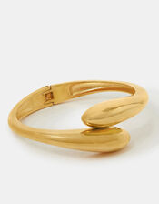 14ct Gold-Plated Hinge Wrap Bangle, , large