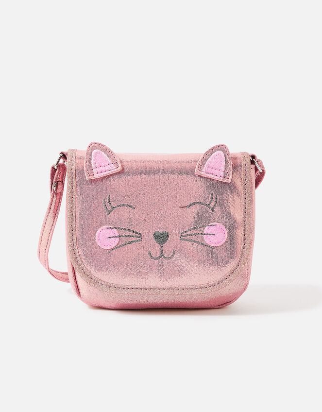 Girls Cat Sparkle Cross-Body Bag, , large