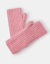 Rib Knit Fingerless Mittens, , large