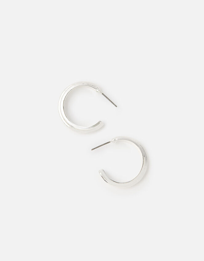 Line Indent Hoops with Recycled Metal, , large
