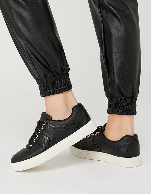 Black shop croc trainers