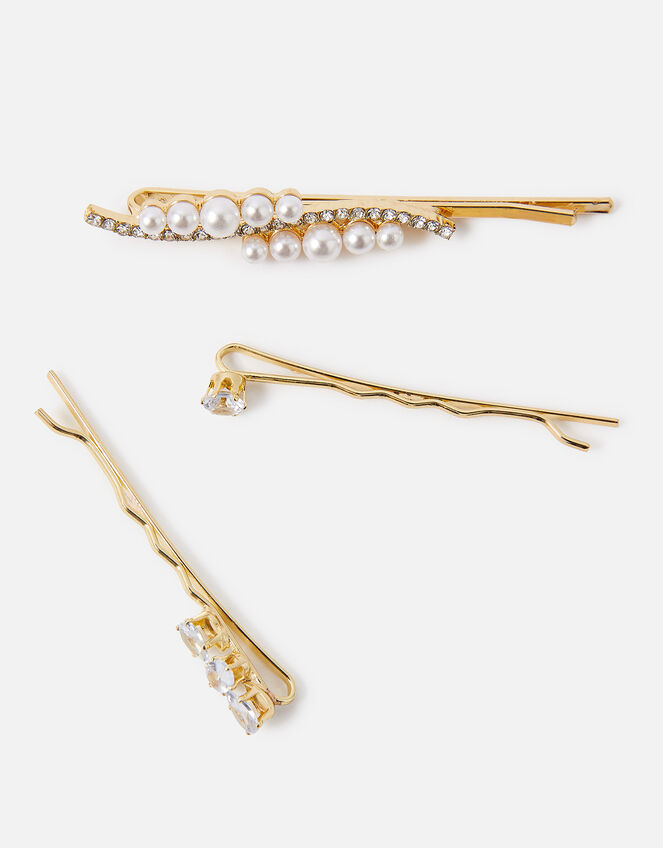 Pearl Hair Slide Set of Three, , large
