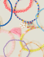 Girls Flower Bead Bracelets Multipack, , large
