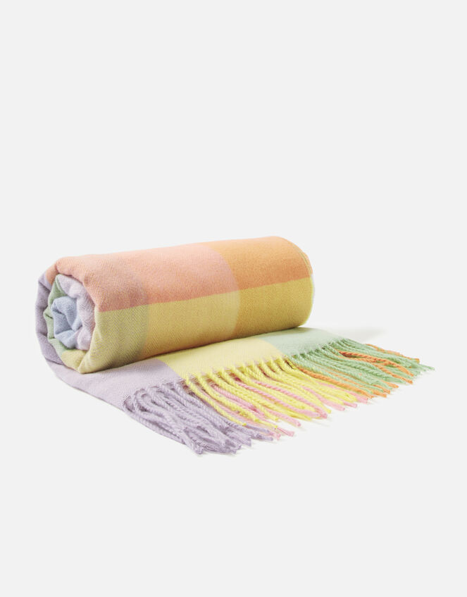 Super Soft Pastel Check Throw, , large