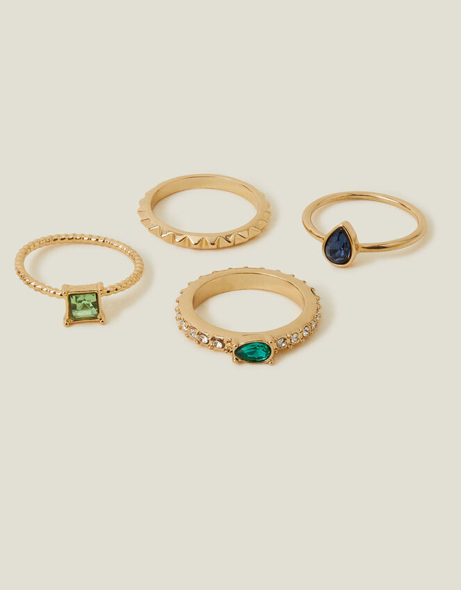 Mini Gem Stacking Rings 4 Pack, Multi (BRIGHTS-MULTI), large