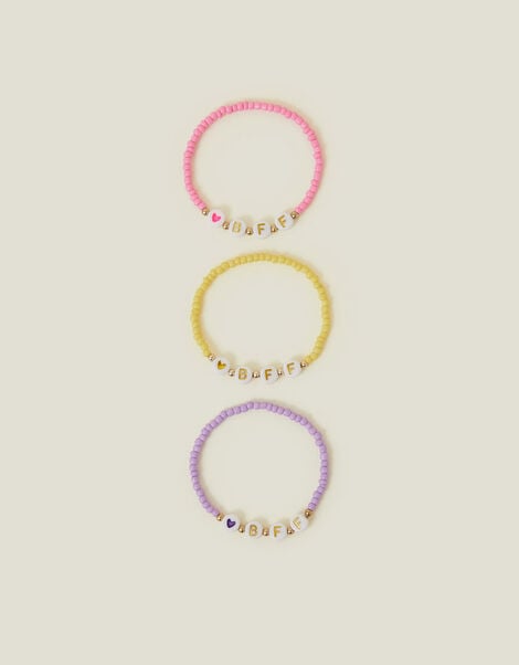 3-Pack Girls BBF Bead Friendship Bracelets, , large