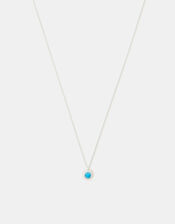 Sterling Silver Healing Stone Pendant Necklace, Blue (BLUE), large