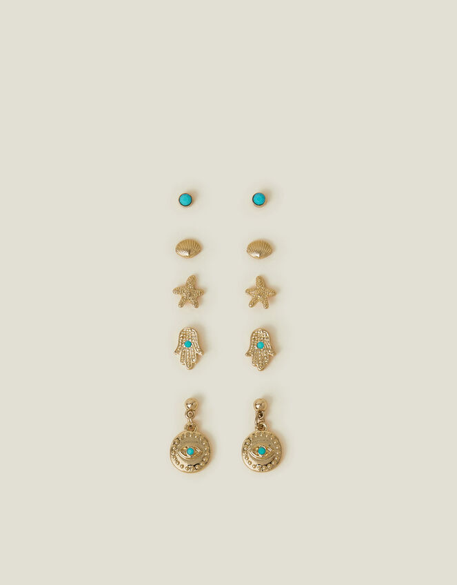 5-Pack Starfish Stud Earrings, , large
