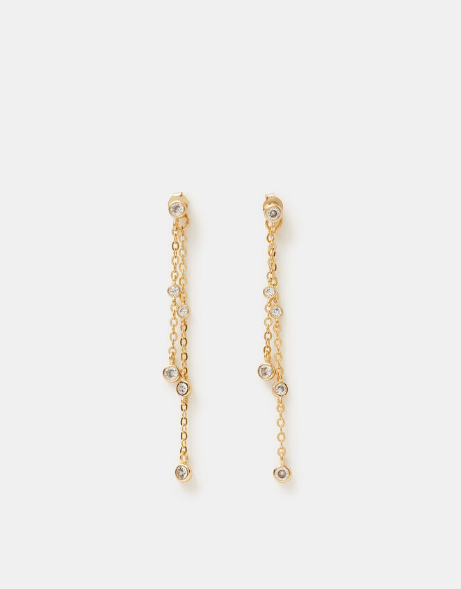 14ct Gold-Plated Double Diamant&eacute; Necklace, , large