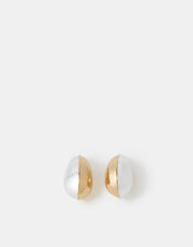Two-Tone Curve Drop Earrings, , large