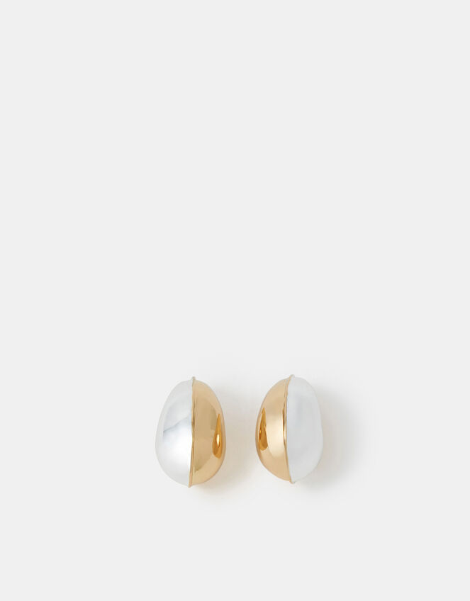 Two-Tone Curve Drop Earrings, , large