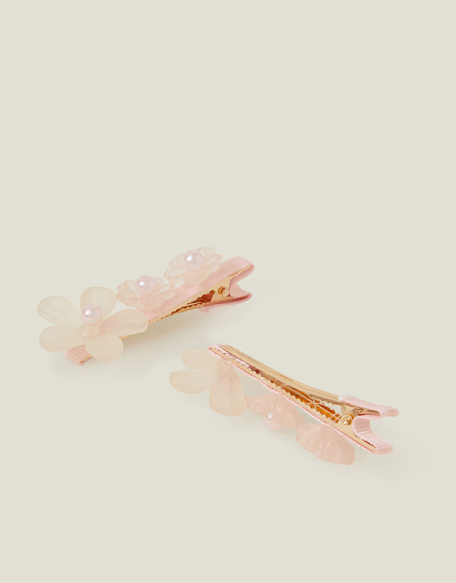 2-Pack Gem Flower Clips, Pink (PINK), large