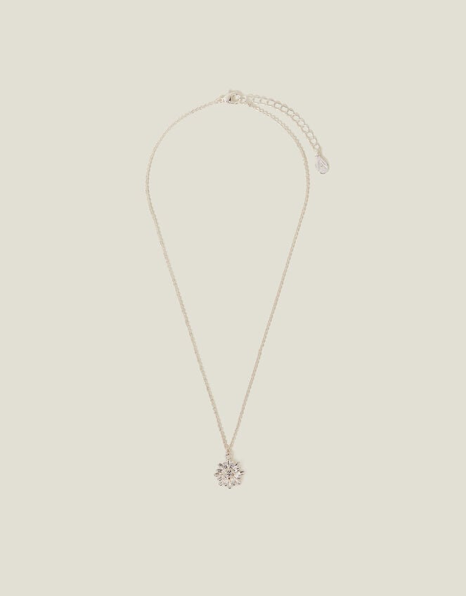 Flower Gem Pendant Necklace, , large