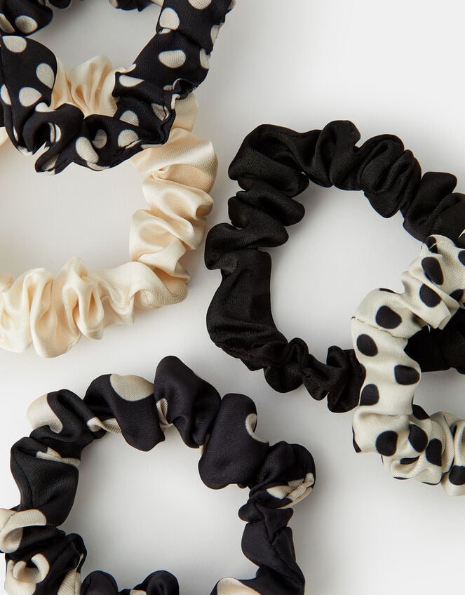 5-Pack Polka Dot Hair Scrunchies, , large