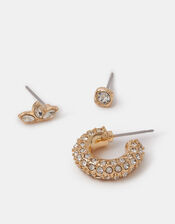 3-Pack Pavé Hoop & Stud Earrings, , large