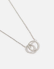 Platinum-Plated Eternity Link Necklace, , large