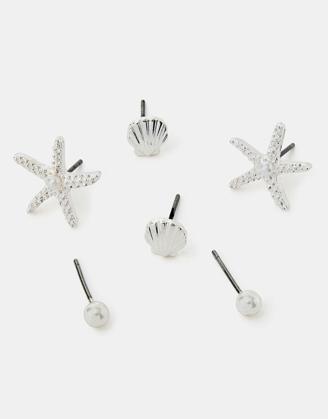 3-Pack Starfish Stud Earrings, , large