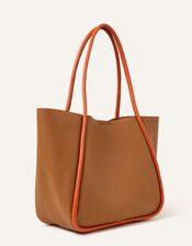 Contrast Piping Shoulder Bag, , large