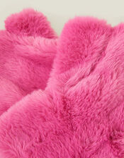 Faux Fur Fingerless Mittens, Pink (PINK), large