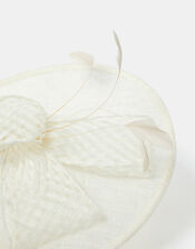 Large Woven Bow Disc Fascinator, Ivory (IVORY), large