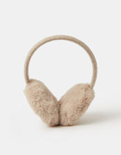 Sequin Faux Fur Knitted Earmuffs, , large