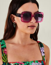 Oversized Crystal Square Sunglasses, , large