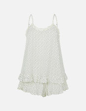 Heart Print Vest Pyjama Set, Cream (CREAM), large