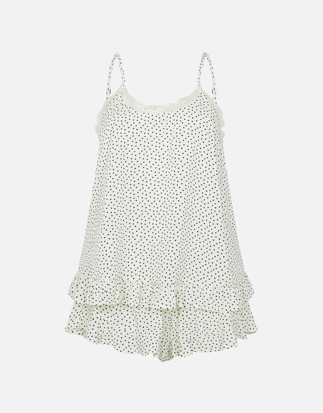 Heart Print Vest Pyjama Set, Cream (CREAM), large
