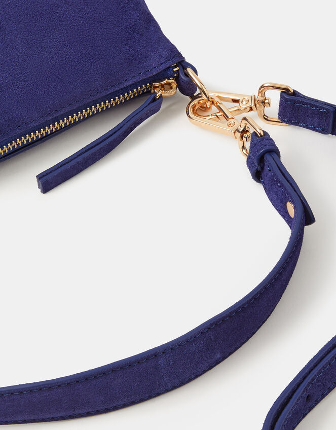 Leather Crossbody Handbag, Blue (COBALT), large