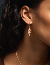 14ct Gold-Plated Rose Quartz Drop Earrings, , large