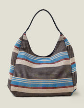 Textured Stripe Shoulder Bag, , large