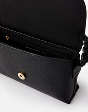 Pia Plaited Shoulder Bag , Black (BLACK), large