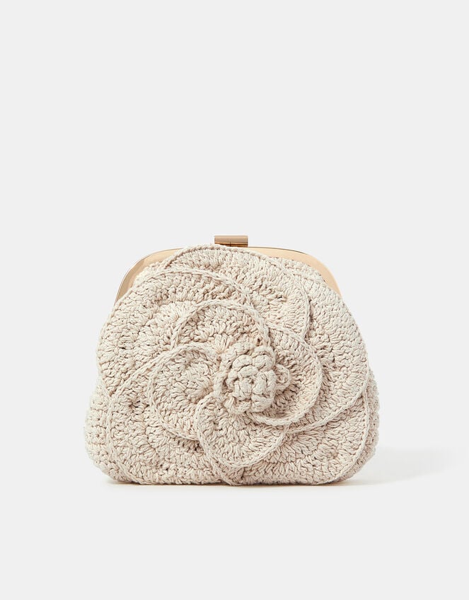 Corsage Macrame Clip Frame Bag, , large