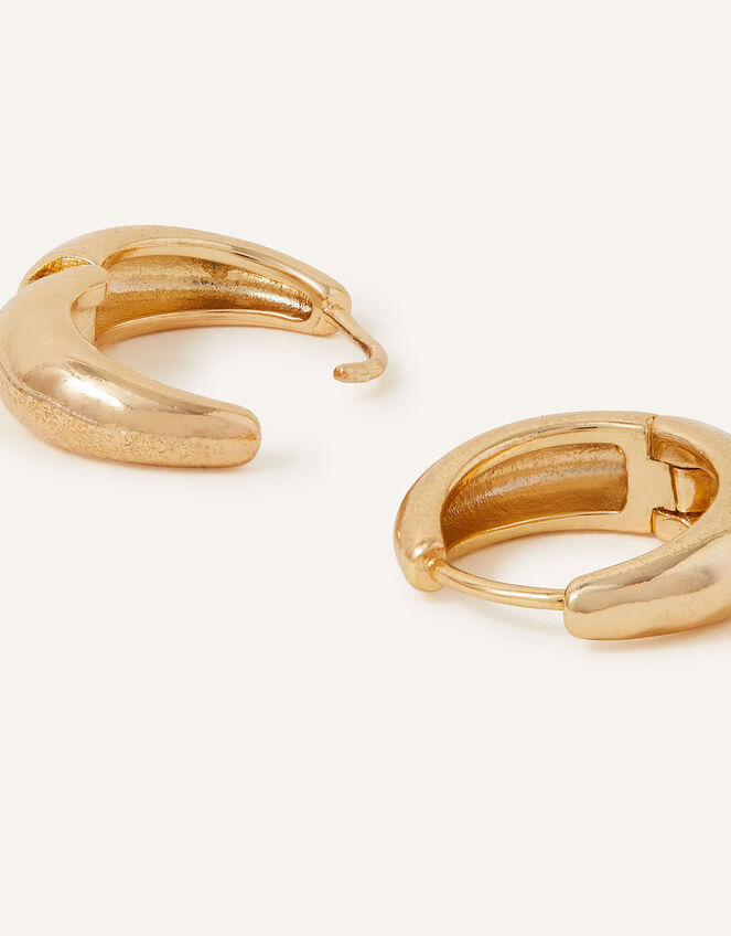 14ct Gold-Plated Small Chunky Hoops, , large