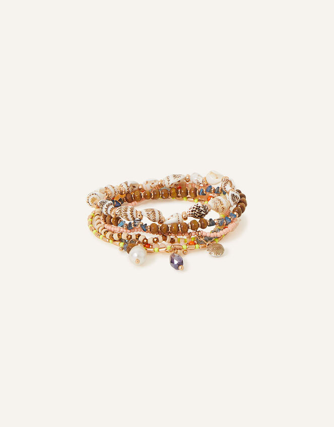 Shell Stretch Bracelets 6 Pack, , large