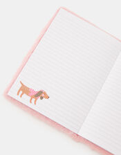 Girls Fluffy Dog A5 Notebook, , large