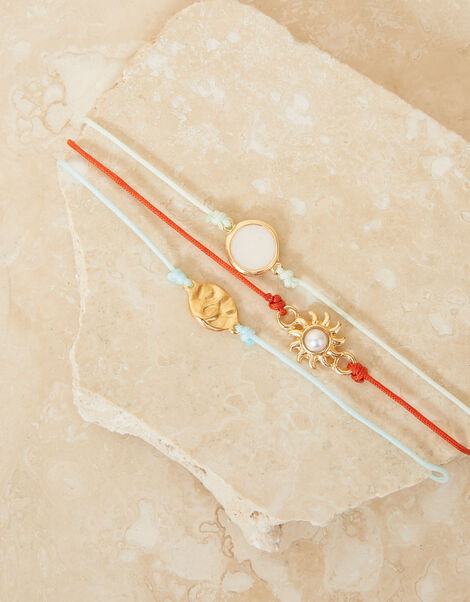 Sun Threaded Anklets Set of Three, , large