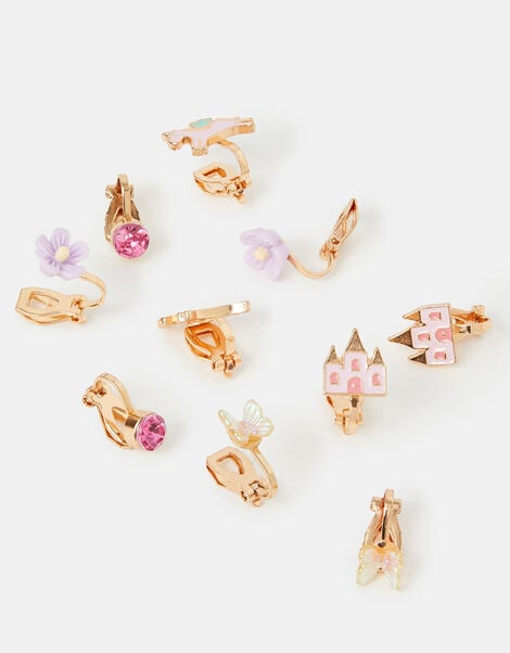 5-Pack Girls Fairy Tale Clip-On Earrings, , large